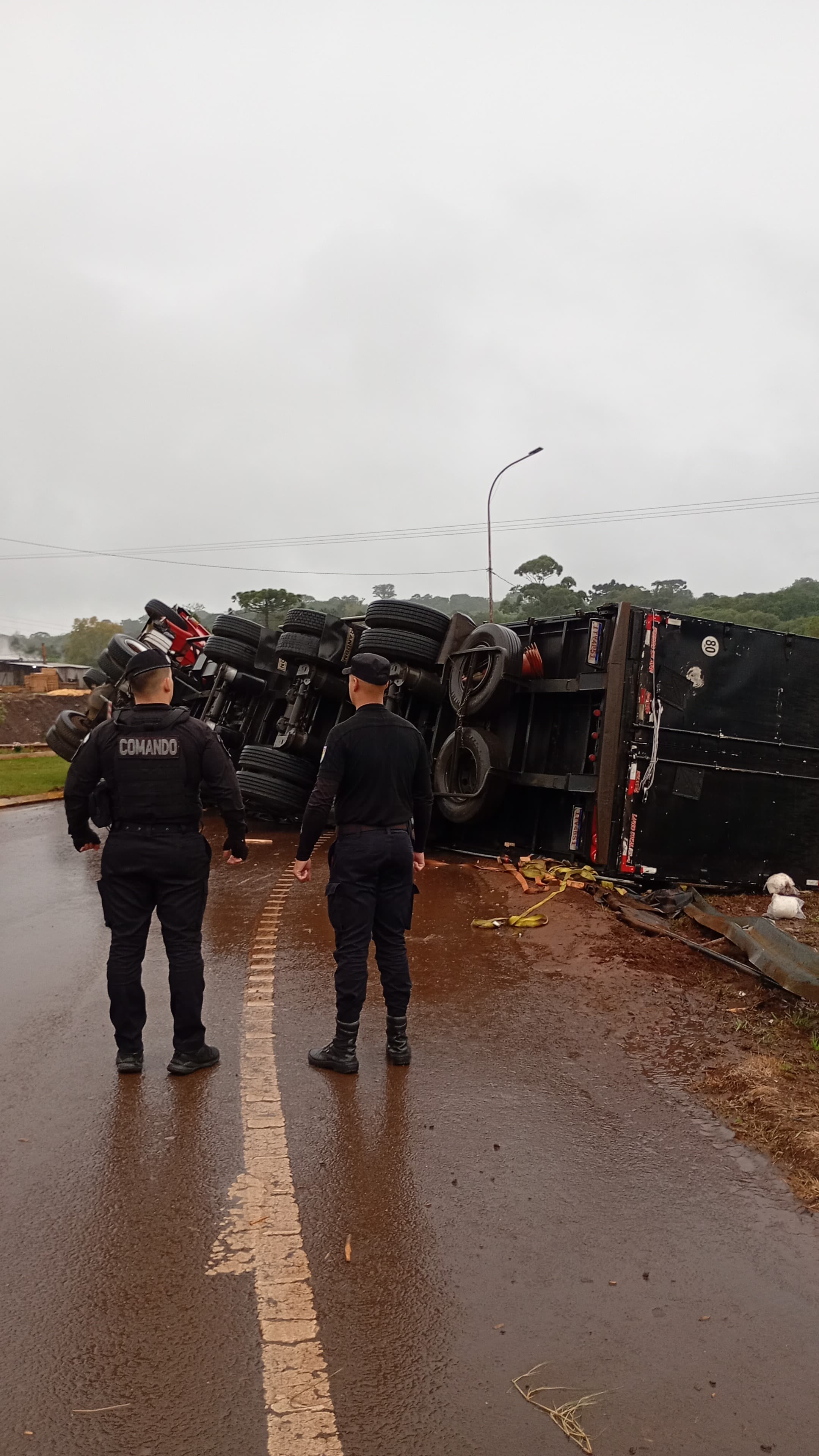 Un camión despistó sobre la Ruta 14 en San Pedro 3